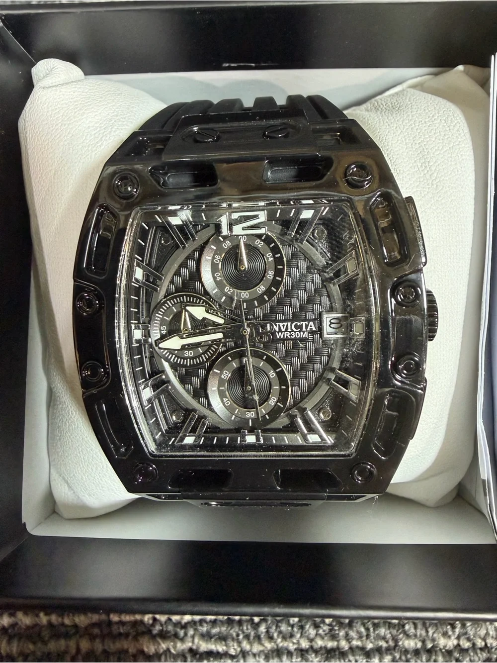 Invicta S1 Rally Black Carbon Fiber Men’s  42mm Quartz Movement Watch New